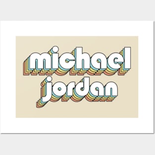Michael Jordan - Retro Rainbow Typography Faded Style Posters and Art